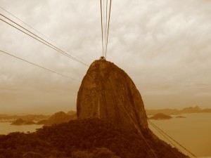Sugar Loaf i Rio, paa vej derop i en kabelvogn